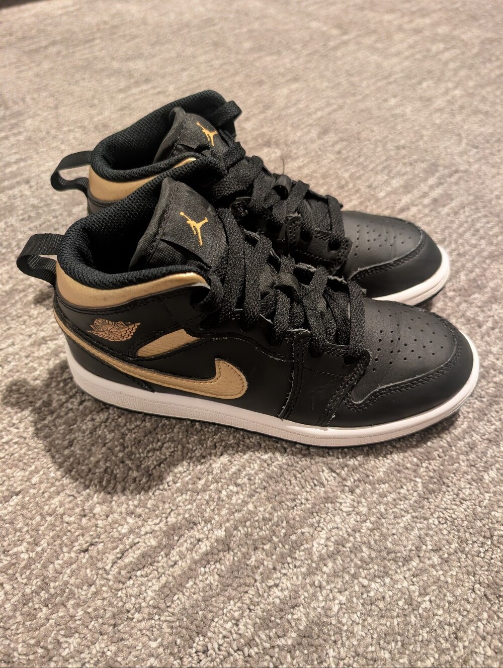 Nike Kids Black and Gold High-Top Sneakers